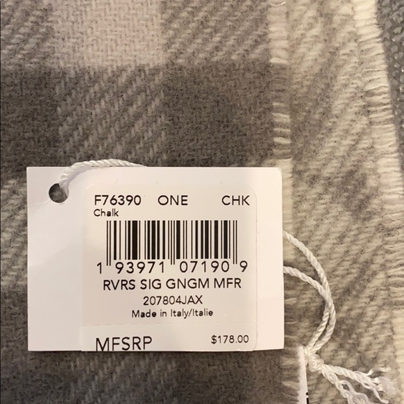 Coach grey checkered scarf - Picture 2 of 3